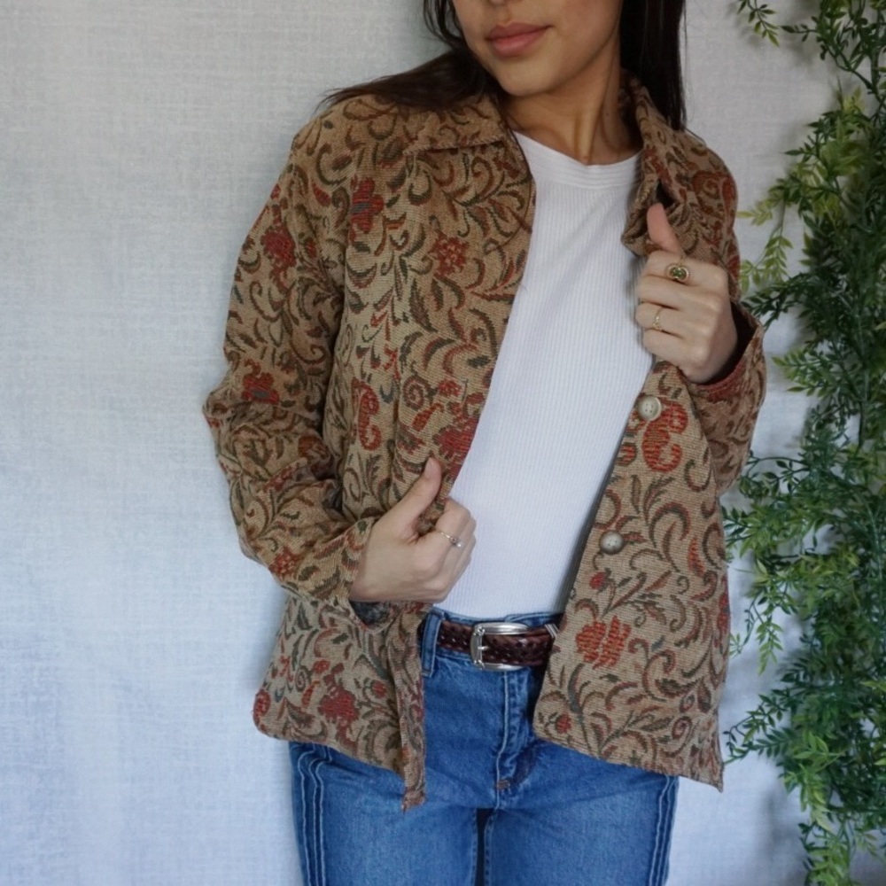 Coldwater Creek floral tapestry blazer | Size M